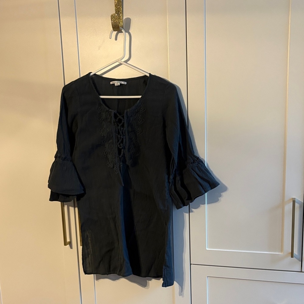 O’Neill lace up bell sleeve top